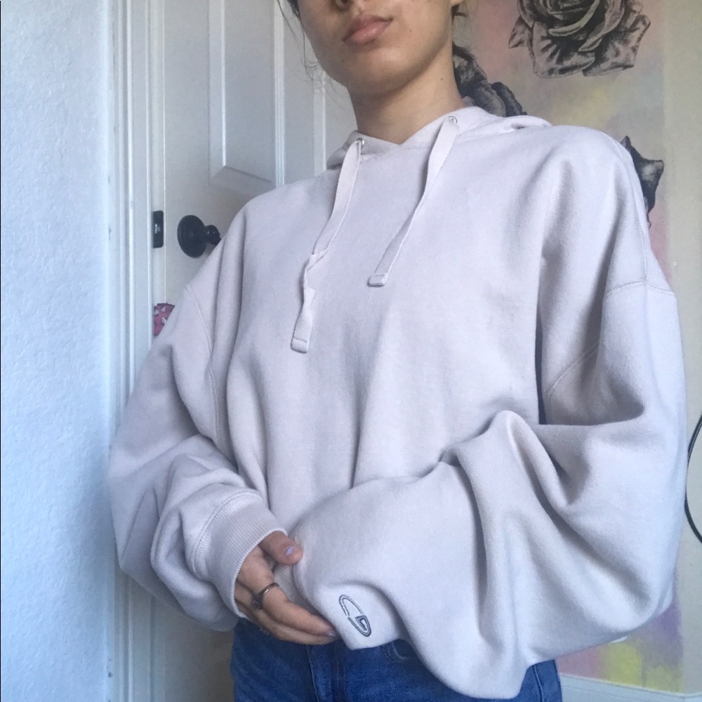 Nude cropped hoodie